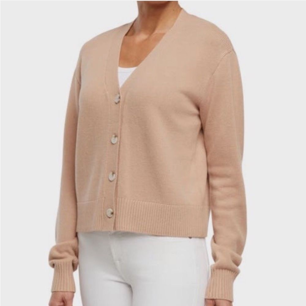 Three Dots Margaret Women's Light  taupe Button Down Cardigan Sweater size XL